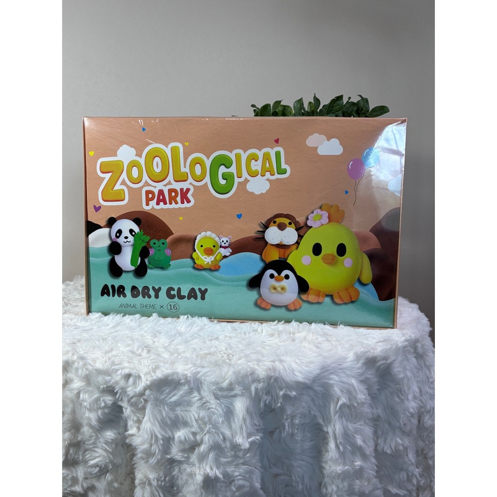 Zoological Park Air Dry Clay Animal Theme 16 Pack Kit Kids Craft Set New